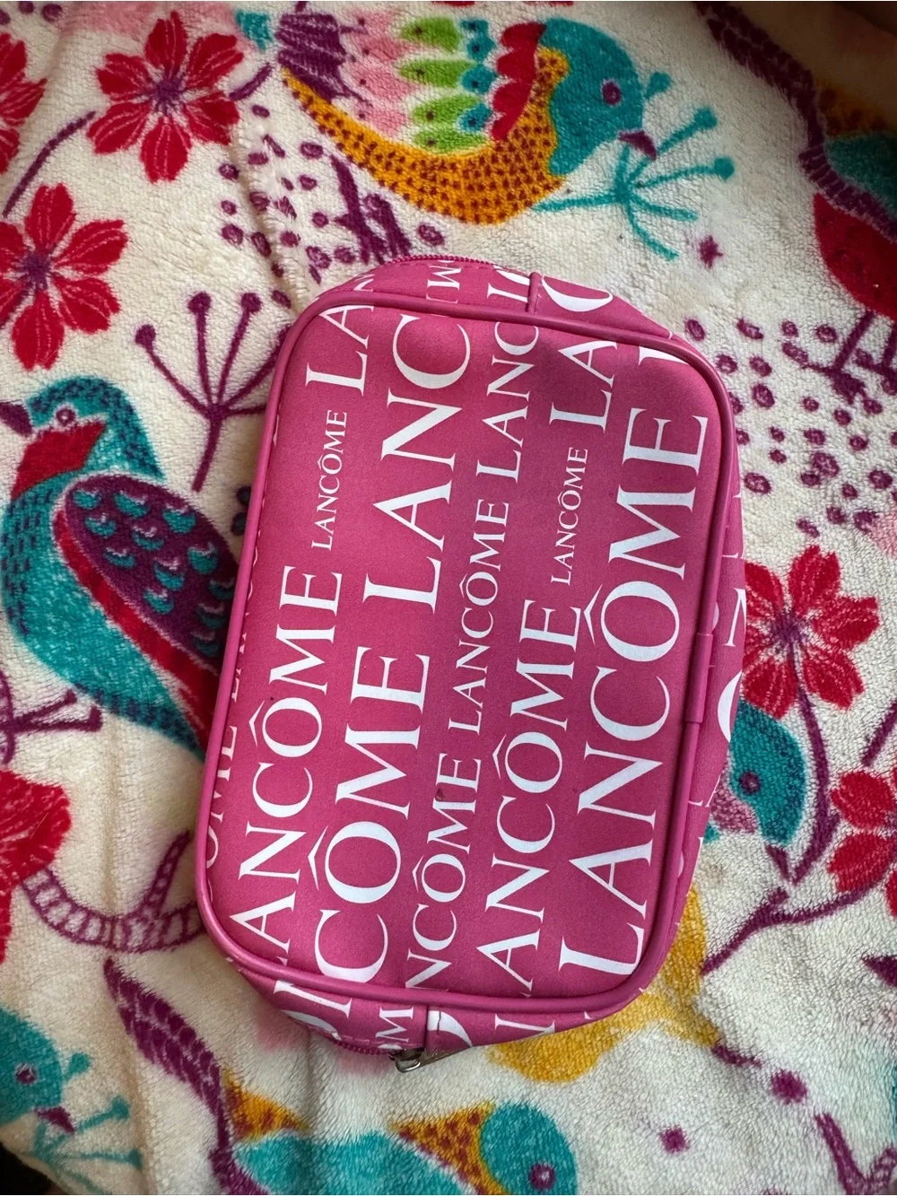 Lancôme Pink Logo Cosmetic Pouch